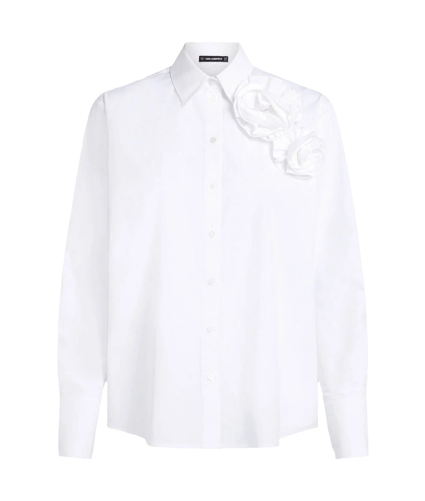 CAMICIA IN POPELINE FLOREALE     KARL LAGERFELD