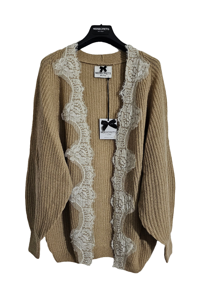 CARDIGAN CON PIZZO  A CONTRASTO    NOSECRETS