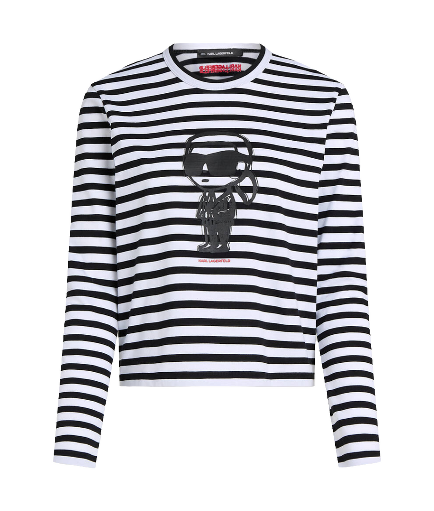 T-SHIRT IKON A RIGHE A MANICHE LUNGHE     KARL LAGERFELD