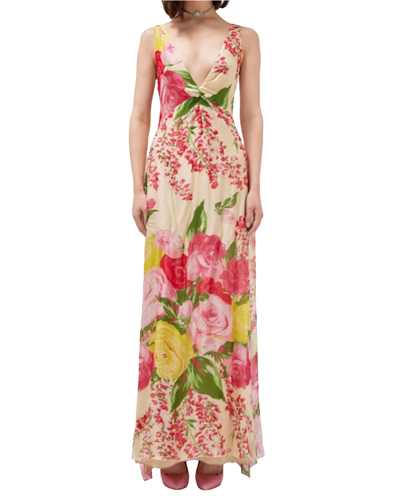 ABITO LUNGO PAINTED FLOWERS BLUGIRL Blumarine