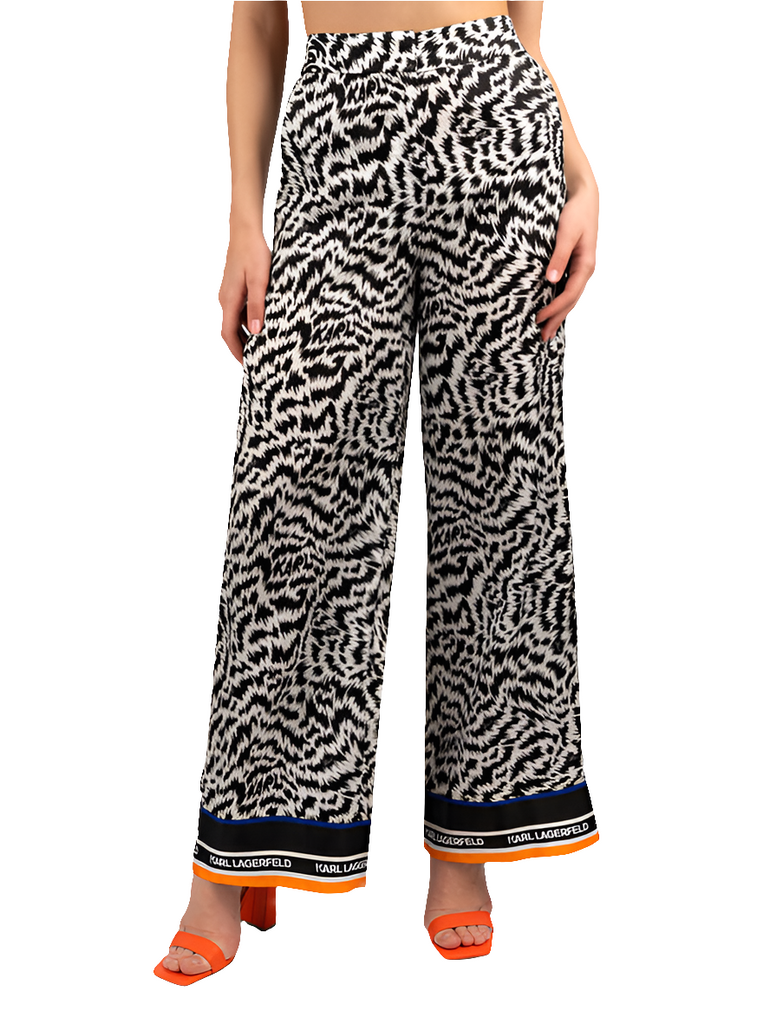 PANTALONI PALAZZO CON STAMPA ZEBRA   KARL LAGERFELD