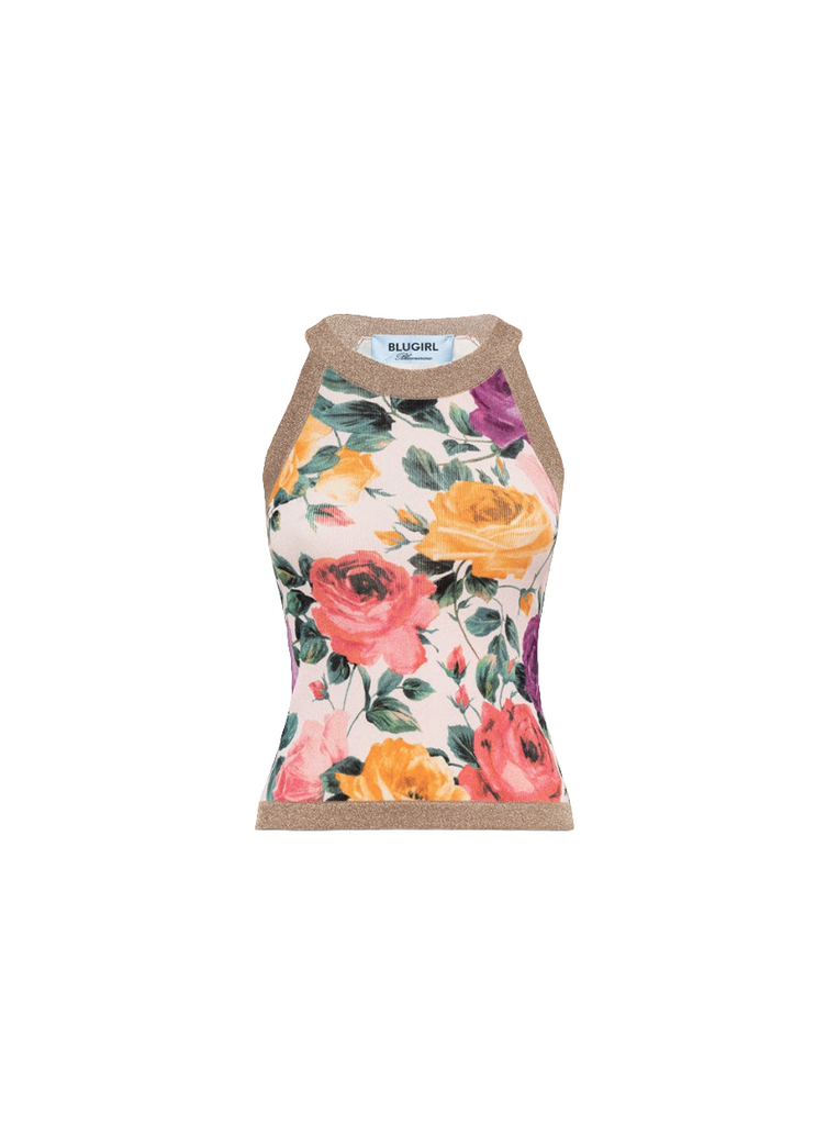 TOP IN MAGLIA A ROSE   BLUGIRL Blumarine