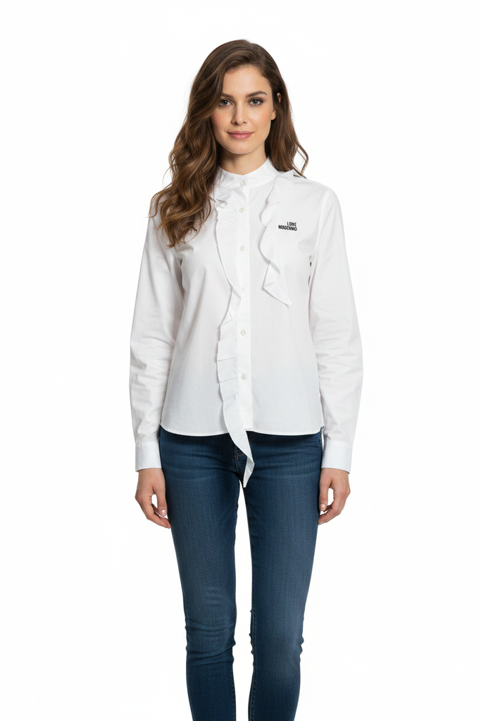 Camicia ruche Love Moschino - modella frontale