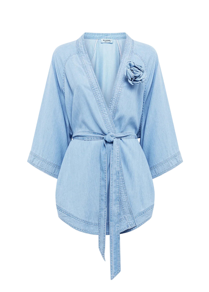 CAMICIA IN DENIM LYOCELL STILE KIMONO BLUGIRL Blumarine