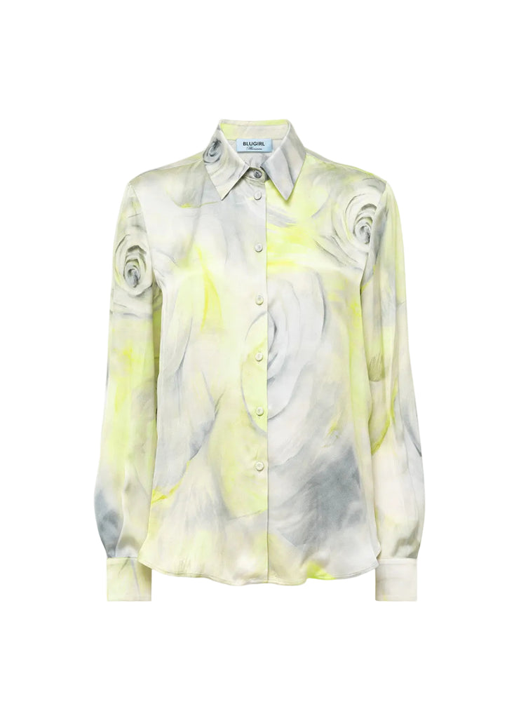 CAMICIA IN RASO CON STAMPA A ROSE BLUGIRL Blumarine