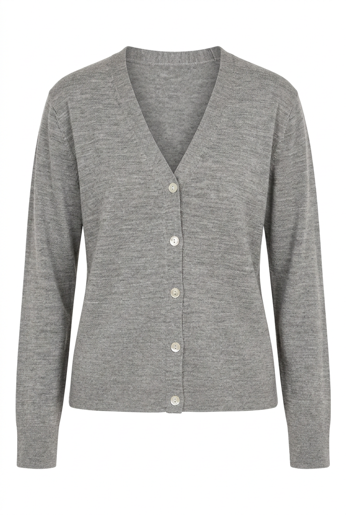 Cardigan Grigio Melange, davanti senza modella