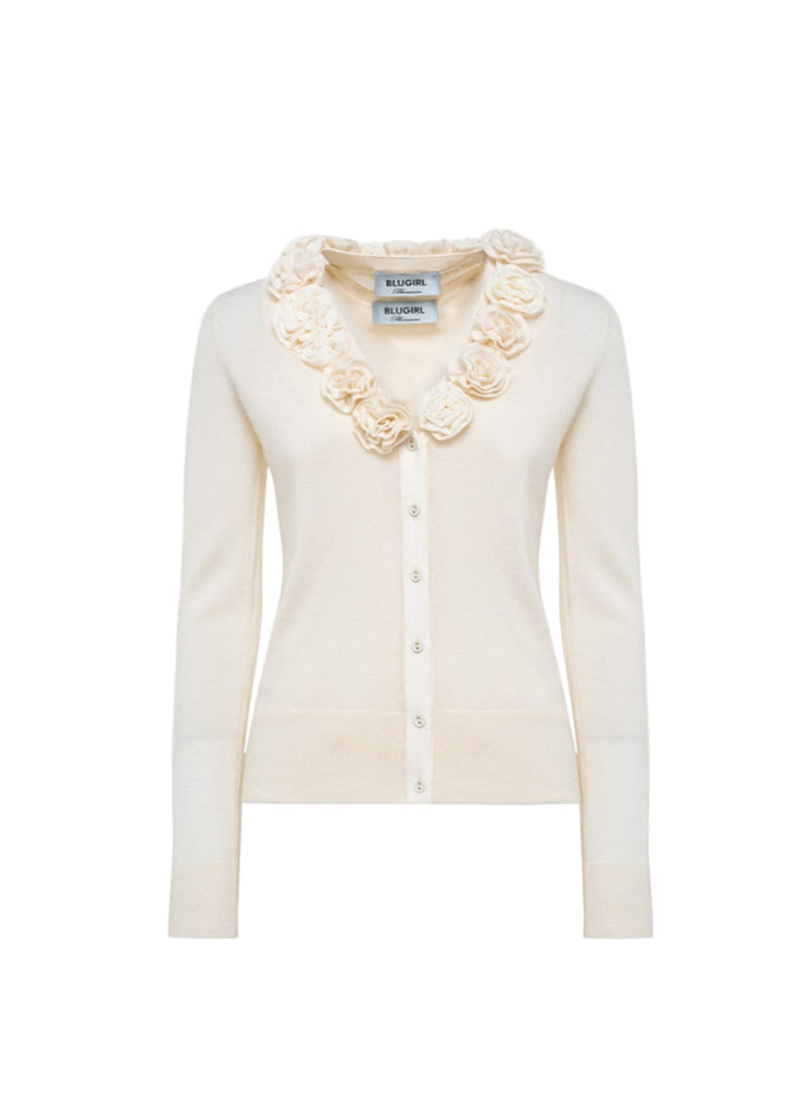 CARDIGAN IN LANA E TOP IN CRÊPE DE CHINE    BLUGIRL Blumarine