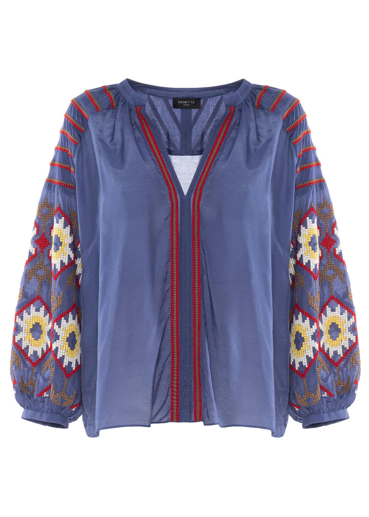 BLUSA FINNIS RICAMATA IRIS MULTICOLOR NENETTE