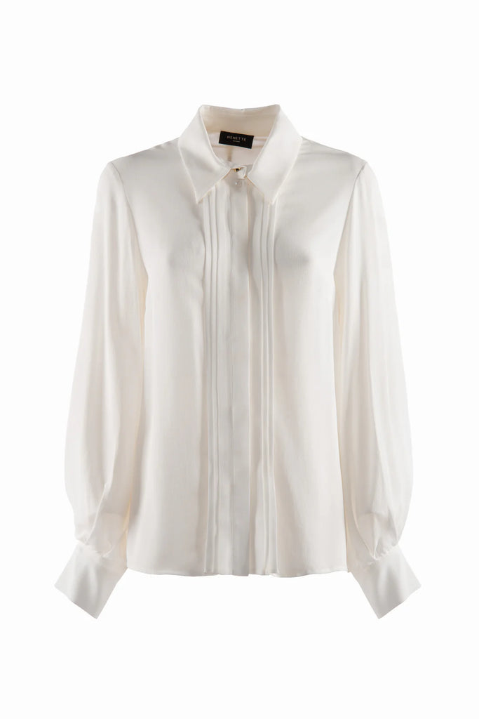 CAMICIA BLUSA CON PIEGHE PLASTRON    NENETTE