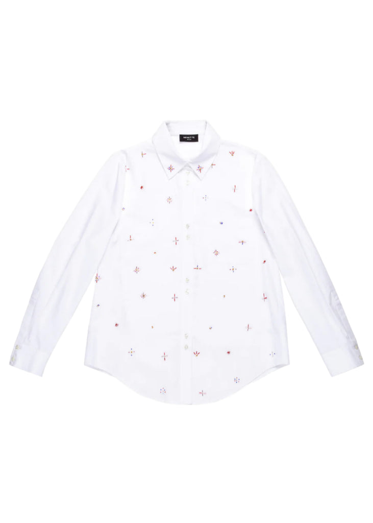 CAMICIA FORCE DRITTA CON RICAMO      NENETTE