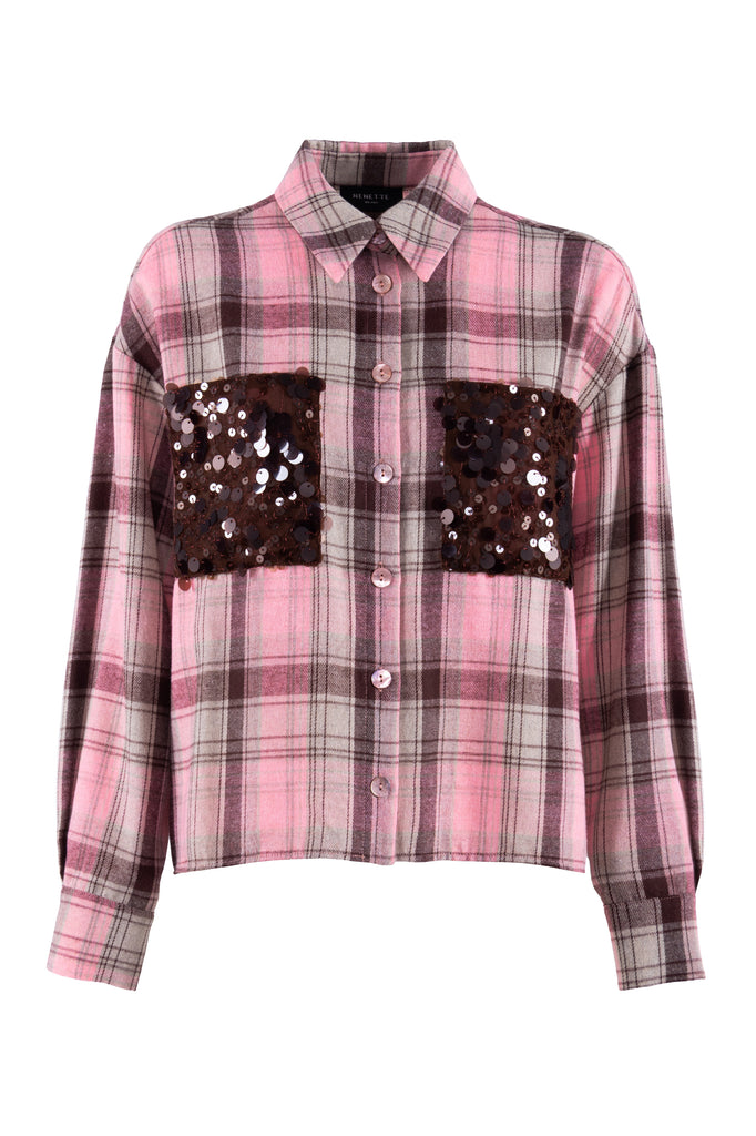 CAMICIA FORTE CHECK TASCHE PAILLETTES NENETTE