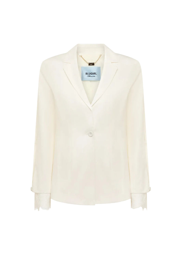 BLAZER IN COTONE CON DETTAGLI IN PIZZO BLUGIRL Blumarine