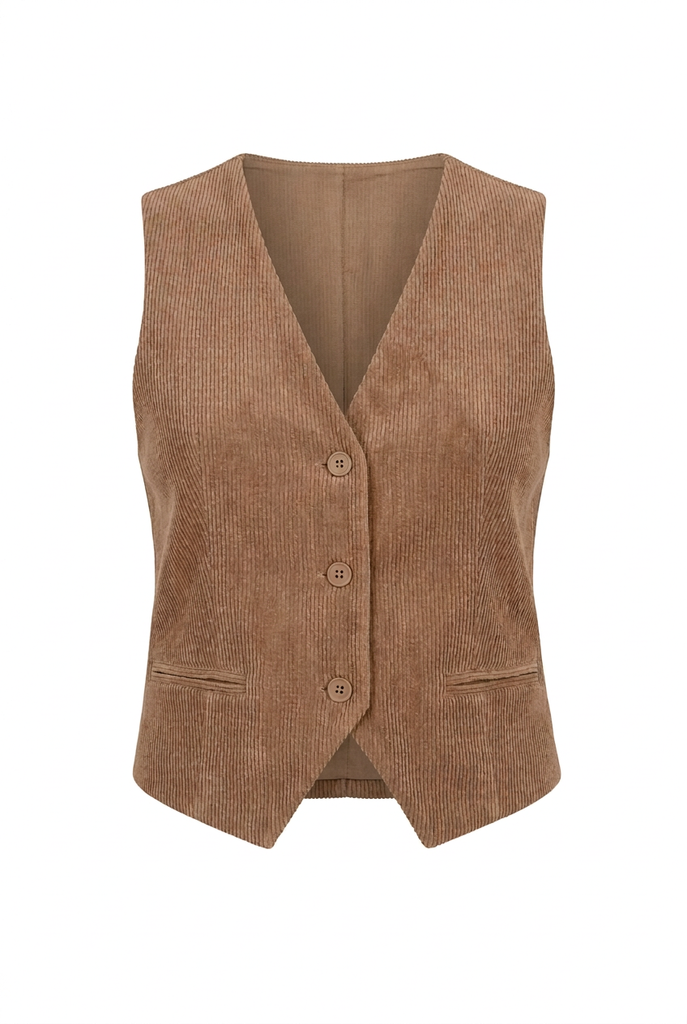 Gilet davanti cannella sabbiato