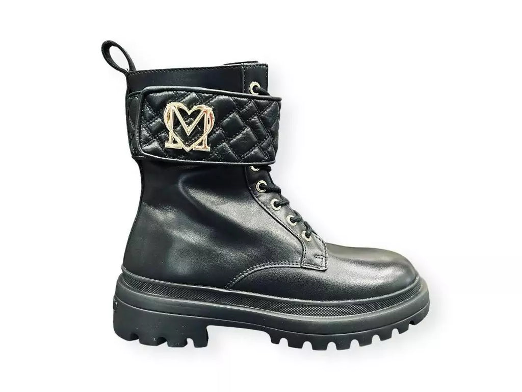 STIVALETTO ANFIBIO CON LOGO ORO     LOVE MOSCHINO