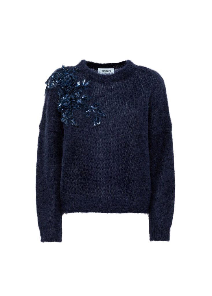 MAGLIA IN MOHAIR CON RICAMO     BLUGIRL Blumarine