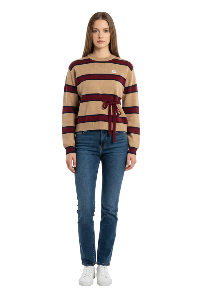 Maglione righe frontale
