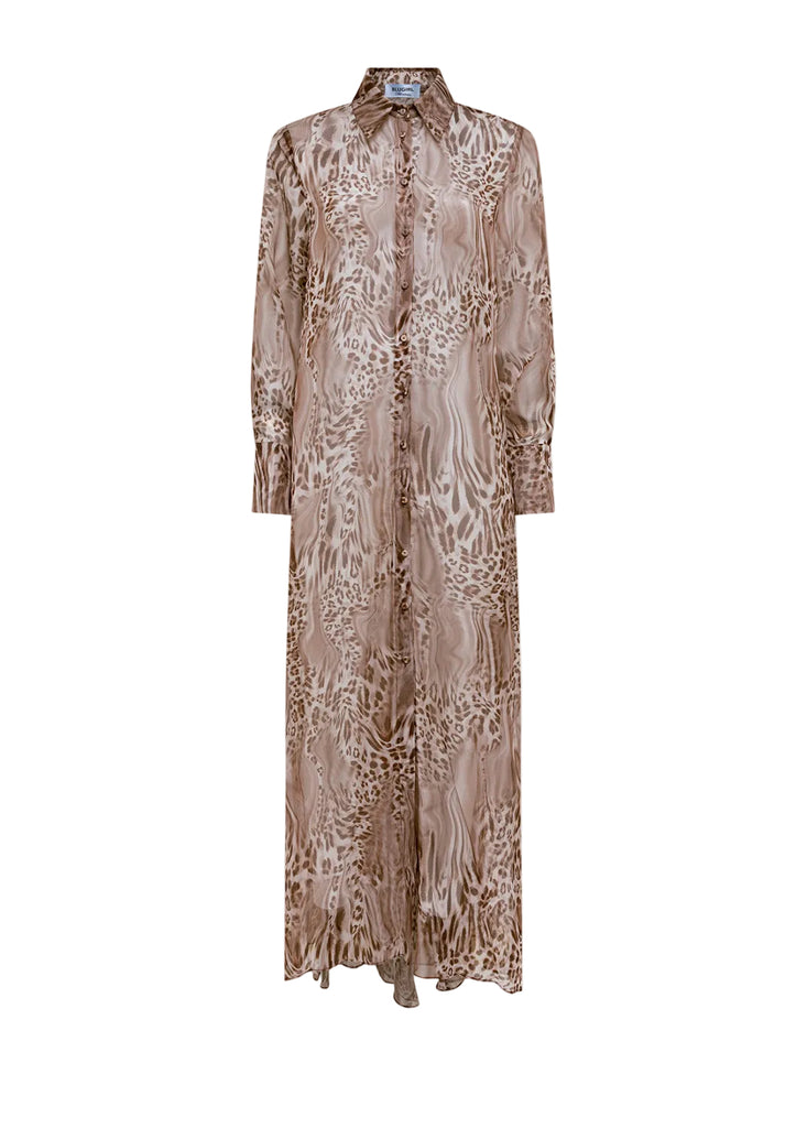 MAXI CAMICIA IN CHIFFON STAMPA ANIMALIER BLUGIRL Blumarine
