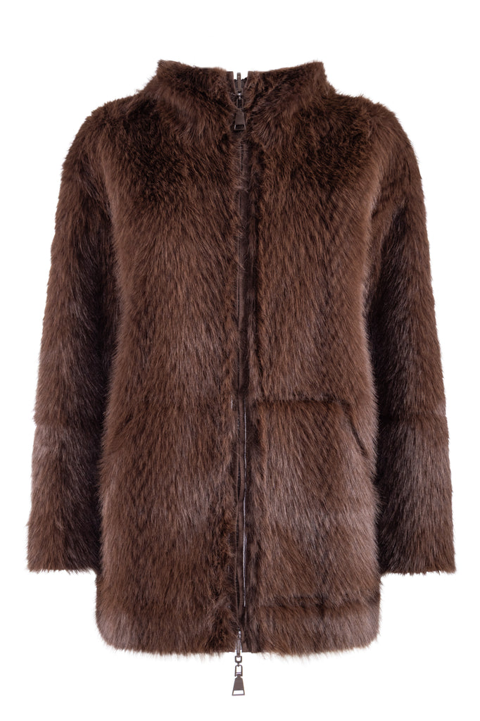 PARKA PARIS REVERSIBILE CON CAPPUCCIO ECOPELLICCIA NENETTE