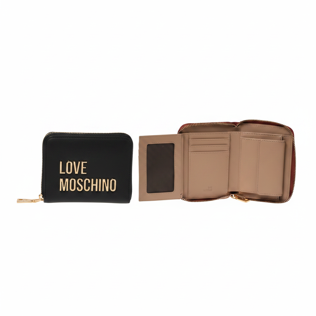 Portafoglio LOVE MOSCHINO nero - fronte e interno corretto