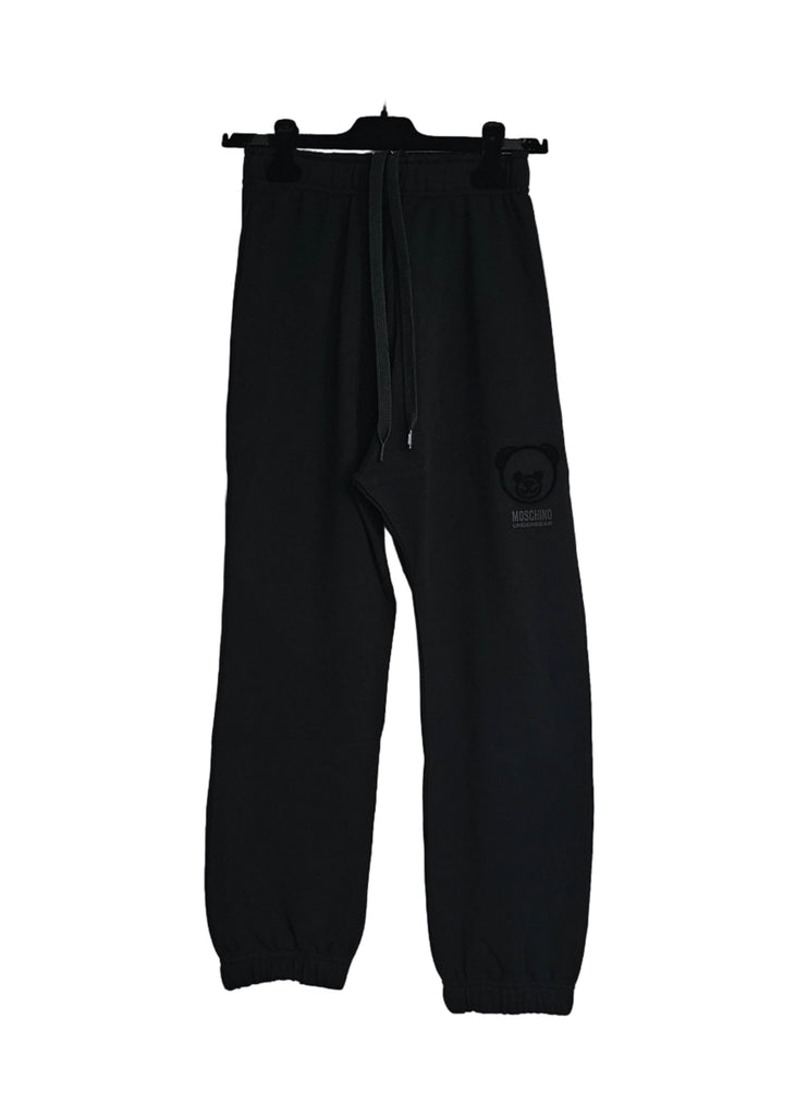 PANTALONE SPORTIVO COTTON FLEECE DIAGONAL LOGO ORSETTO SORRIDENTE    MOSCHINO UNDERWEAR