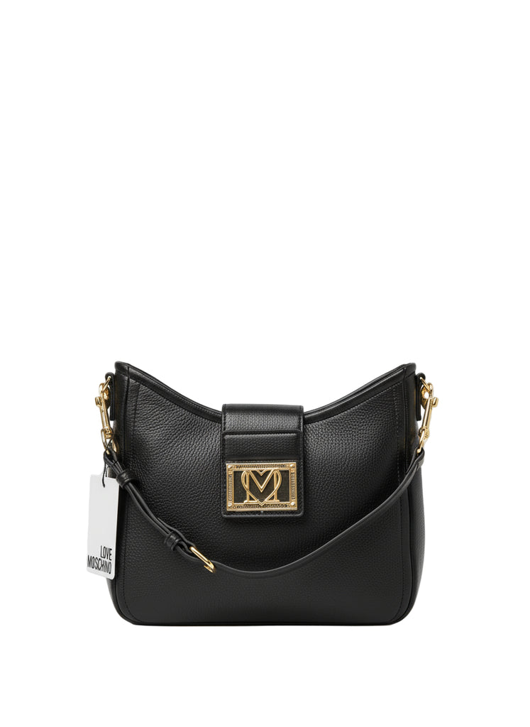 BORSA A MANO TRACOLLA  CON PLACCA LOGO     LOVE MOSCHINO