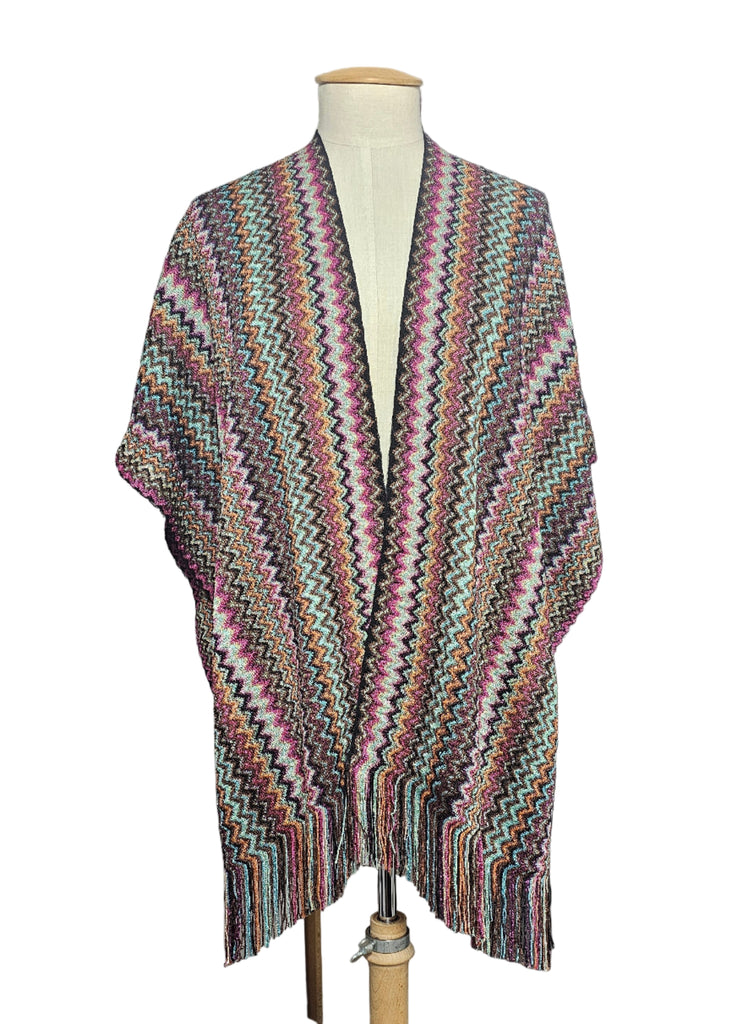 MANTELLA CON LAVORAZIONE  ZIG ZAG IN LUREX     MISSONI