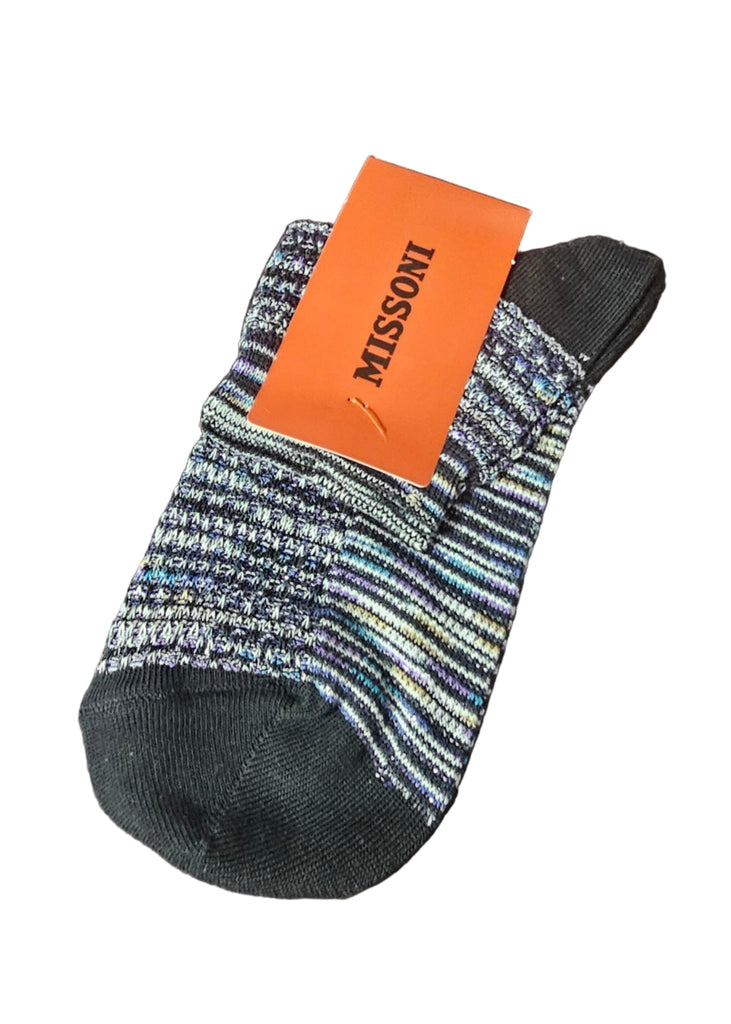 CALZINI CORTI MISTO COTONE IN LUREX ZIG ZAG     MISSONI