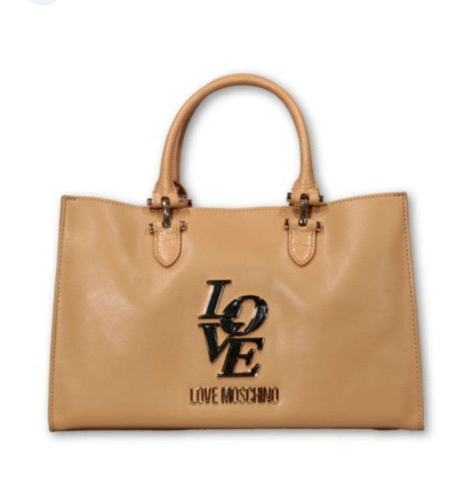 BORSA A TRACOLLA CON PLACCA LOGO     LOVE MOSCHINO