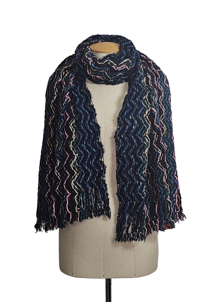 STOLA CON MOTIVO A ZIG ZAG CON FRANGE     MISSONI