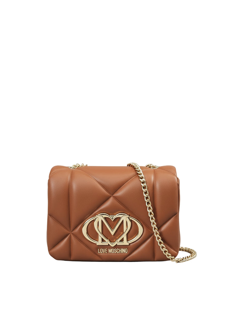 BORSA PICCOLA TRAPUNTATA CON LOGO IN ORO     LOVE MOSCHINO