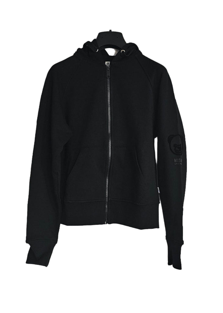 FELPA CON CAPPUCCIO COTTON FLEECE DIAGONAL     MOSCHINO ANDERWEAR