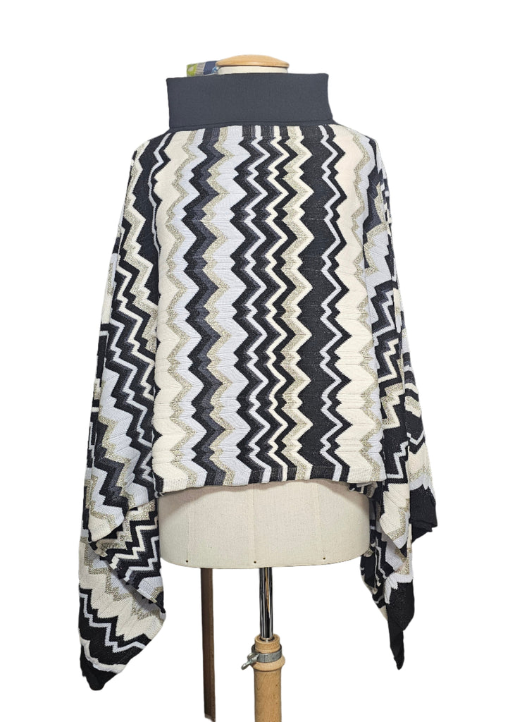 PONCHO LAVORAZIONE ZIG ZAG GRANDE IN LUREX     MISSONI