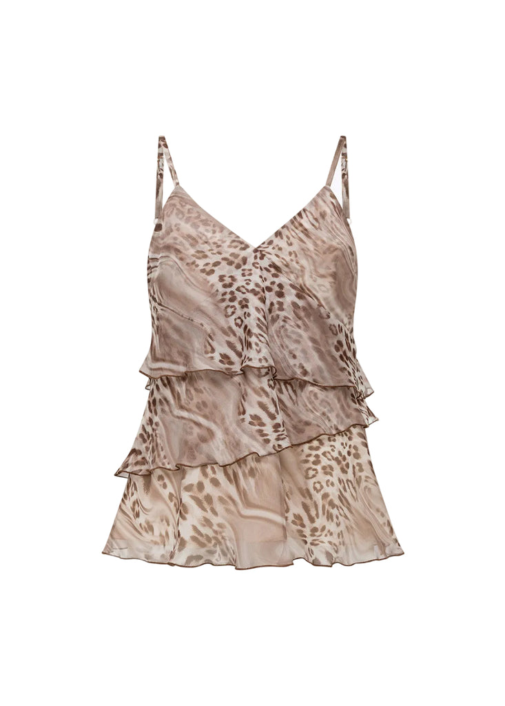 TOP IN CHIFFON CON STAMPA ANIMALIER BLUGIRL Blumarine