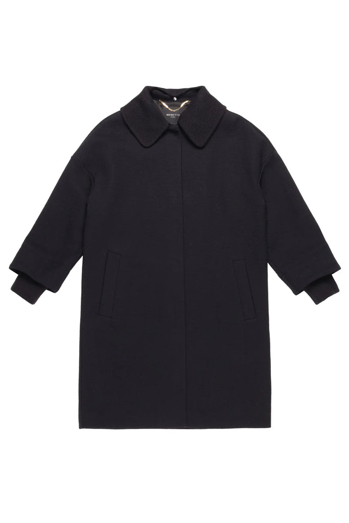CAPPOTTO VERONICA COLLO E POLSINI IN MAGLIA     NENETTE