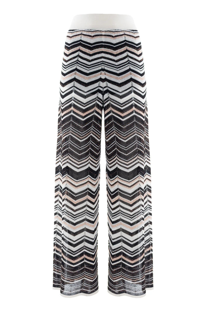 PANTALONE YOVA IN MAGLIA NERO MULTICOLOR NENETTE