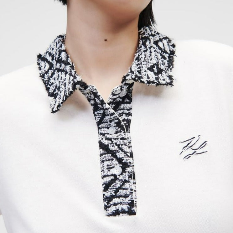 Boucle Collar Polo Shirt  Karl Lagerfeld