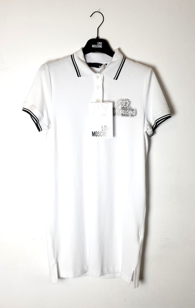 ABITO POLO CON LOGO IN PAILLETTES LOVE MOSCHINO