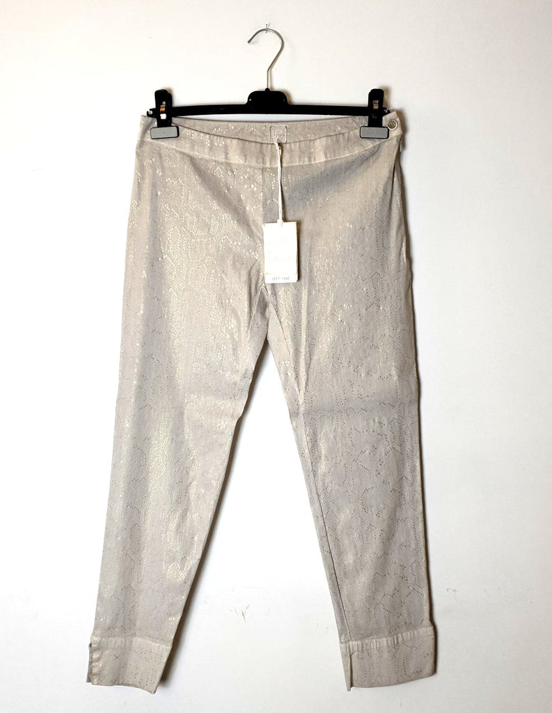 PANTALONE LISCIO SILVER COLORE ARGENTO 120% LINO COL. 2020