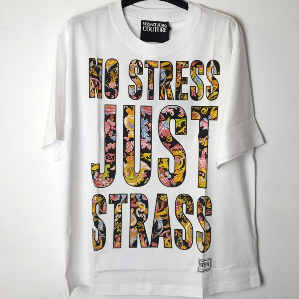 T-SHIRT CON SCRITTA COLORE ORO Versace Jeans Couture