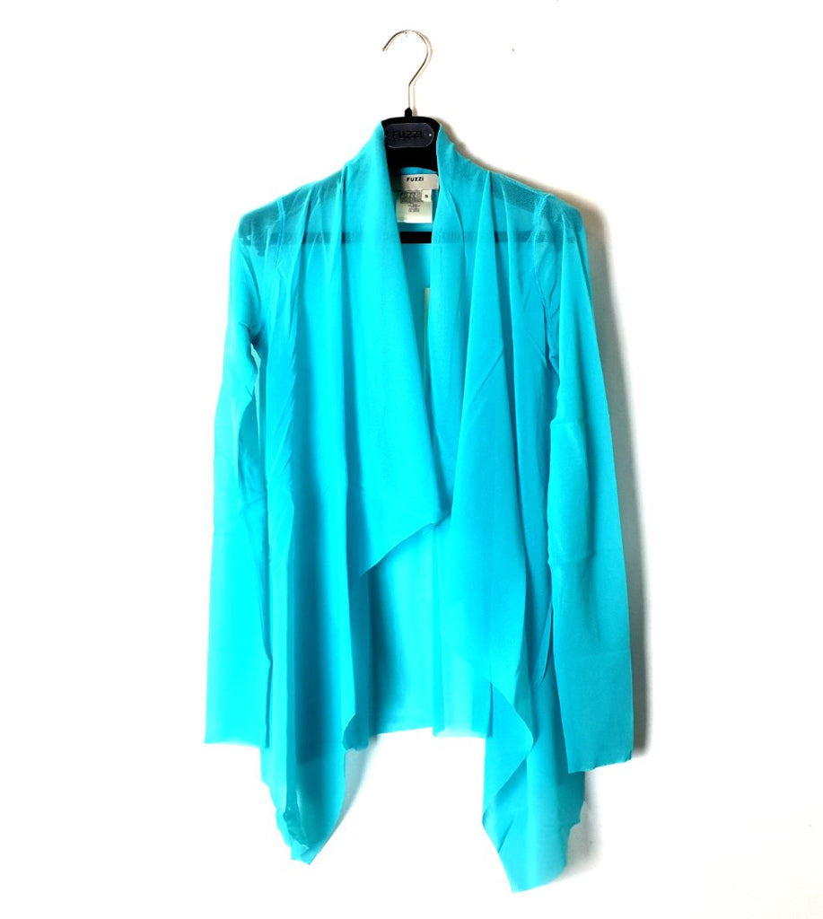 CARDIGAN IN TULLE COLORE ACQUAMARINA FUZZI