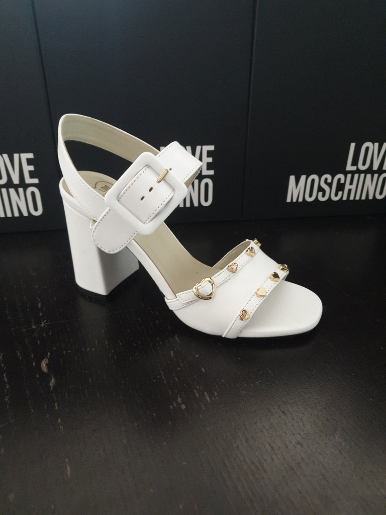 SANDALI  CON CUORI COLOR ORO LOVE MOSCHINO