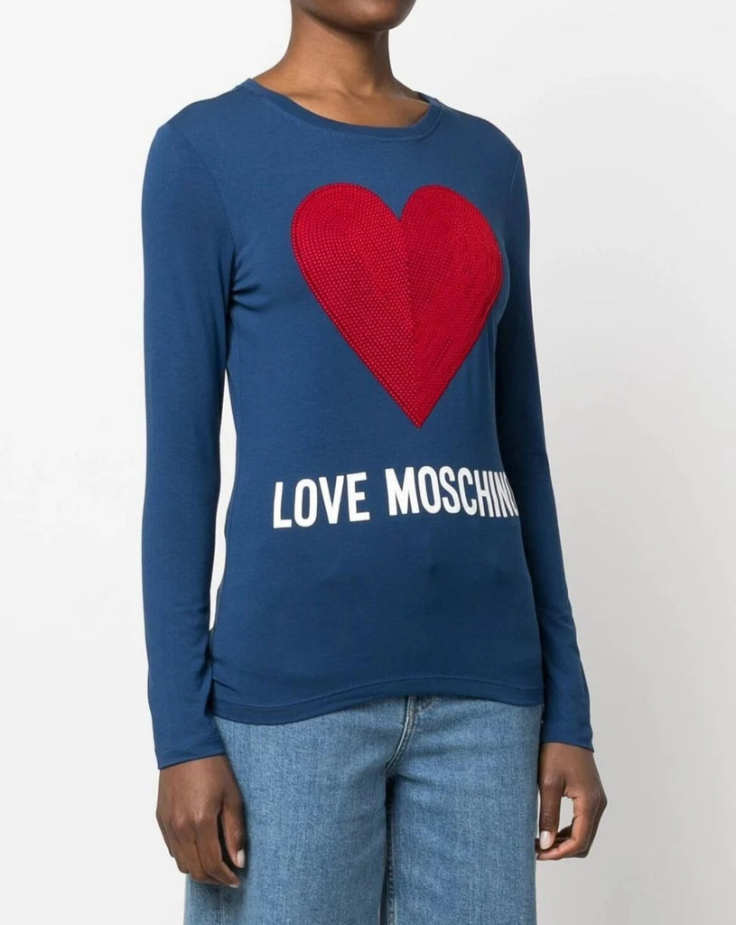 MAGLIA CON LOGO  E SCRITTA  LOVE MOSCHINO