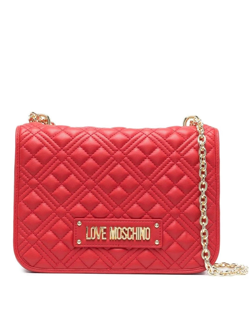 BORSA A SPALLA CON PLACCA LOGO LOVE MOSCHINO