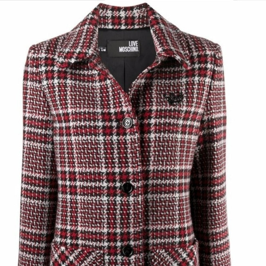 CAPPOTTO A QUADRI LOVE MOSCHINO COL AUT/ INV