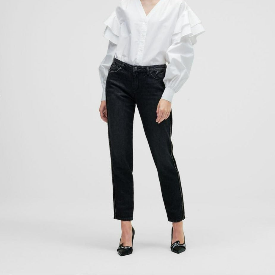 JEANS GIRLFRIED CON NASTRO IN VELLUTO KAR LAGERFELD