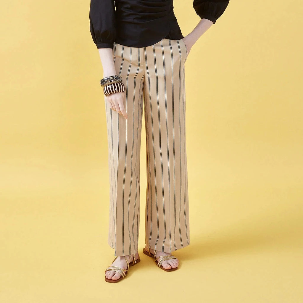 PANTALONI ALAZZO RIGA TINTO FILO  NENETTE