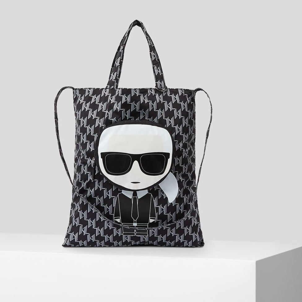 K/IKONIK MONOGRAM TOTE IN NYLON RIPIEGABILE KARL LAGERFELD