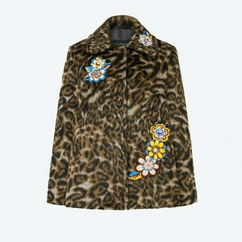 CAPPOTTO LEOPARDATO FLOWER PATCH  BOUTIQUE MOSCHINO