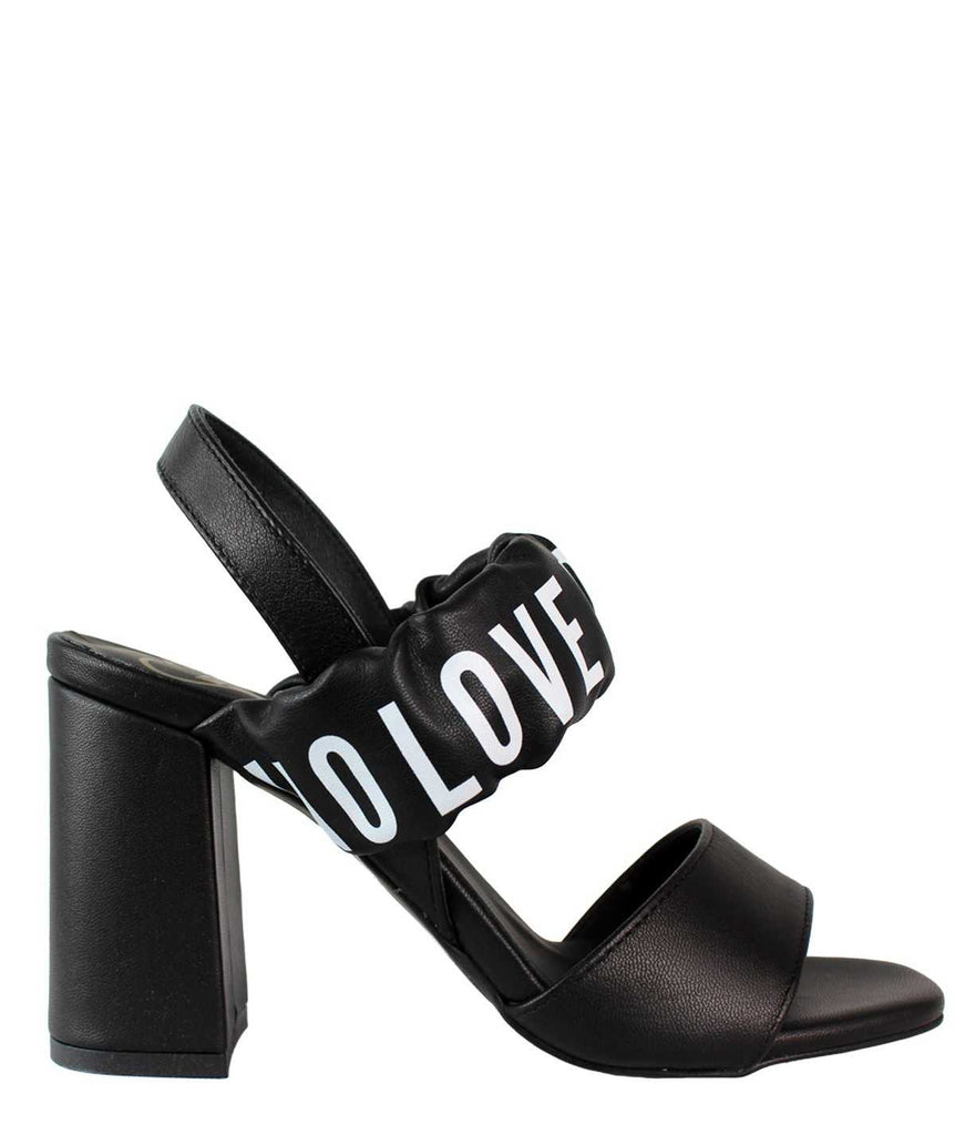 SANDALI CON FASCIA ELASTICA LOGO LOVE MOSCHINO