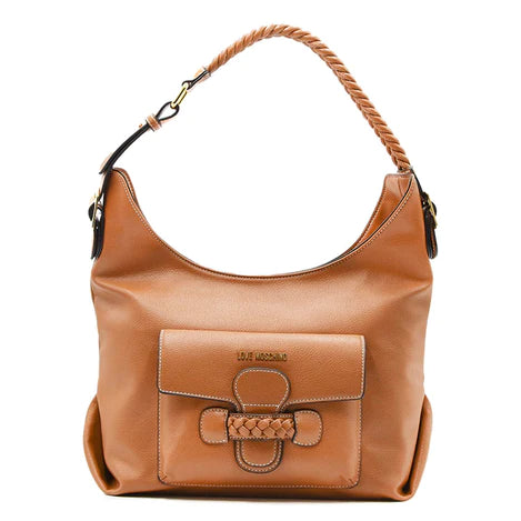 BORSA A SPALLA CON PARTICOLARE MANICO INTRECCIATO LOVE MOSCHINO